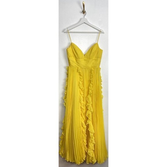 MAC DUGGAL Ruffle Chiffon Gown in Sunshine Size US 6 - Picture 3 of 11